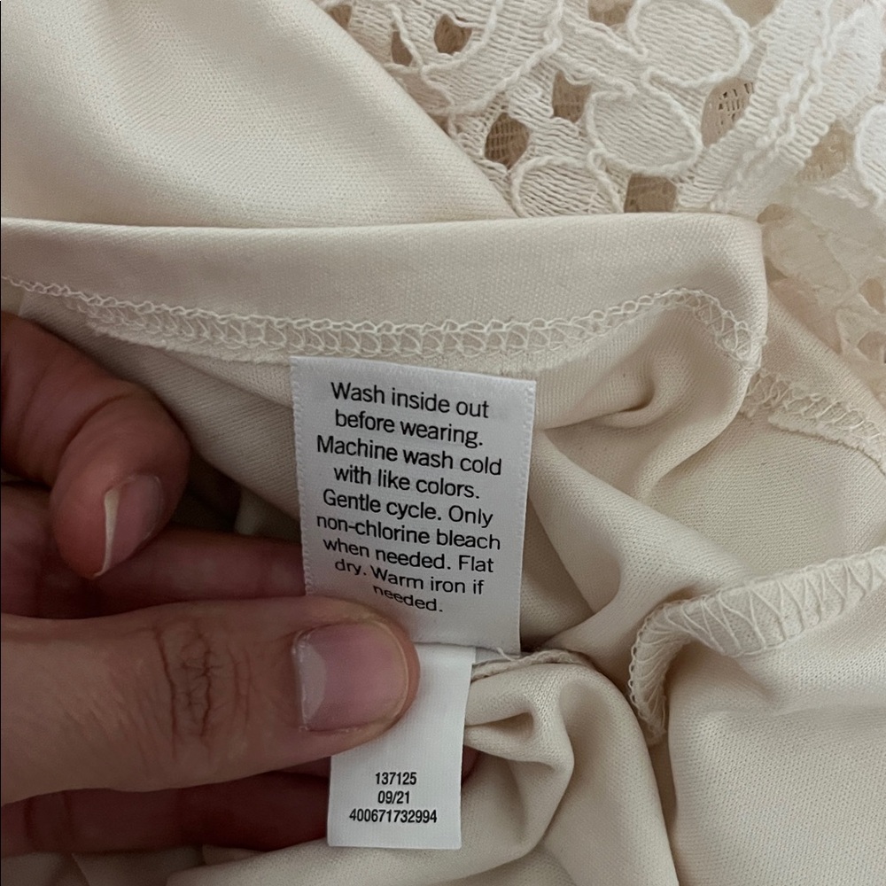 LC Lauren Conrad Beige Lace Blouse - Picture 5 of 5